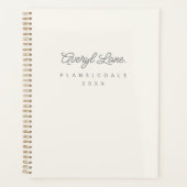 Monogram Klassiek Elegant Minimal Ivory Gold Scrip Planner (Voorkant)