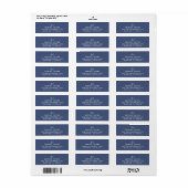 Monogram Klassiek Elegant Minimale Stusty Blue Whi Etiket (Full Sheet)