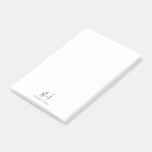 Monogram Klassiek Elegant Minimale Stusty Blue Whi Post-it® Notes (Schuin)