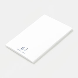 Monogram Klassiek Elegant Minimale Stusty Blue Whi Post-it® Notes