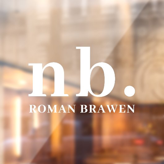 Monogram Klassiek Elegant Modern Minimalistisch Na Raamsticker (Vel 2)