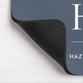 Monogram Klassiek Elegant Navy Blauwe Witte Initia Muismat (Hoek)