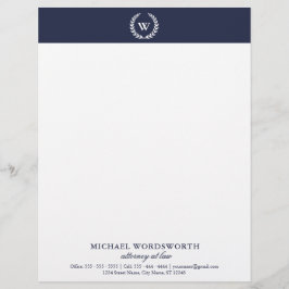 Monogram Klassiek Elegant Professional Letterhead Briefhoofd Sjabloon