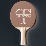 Monogram Klassiek gepersonaliseerd Tafeltennisbatje<br><div class="desc">Dit ontwerp kan op het gebied worden gepersonaliseerd dat door de foto en/of tekst te veranderen wordt verstrekt. Of het kan worden aangepast door te klikken deze Sjabloon personaliseert en dan de klik te kiezen om verdere optie aan te passen en de kleur van de achtergrond te schrappen of te...</div>