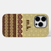 Monogram Klassiek Goud Bloem Patroon Case-Mate iPhone Case (Achterkant (horizontaal))