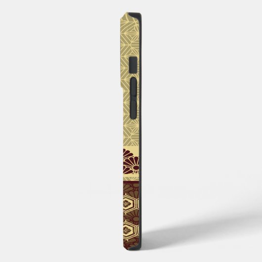 Monogram Klassiek Goud Bloem Patroon Case-Mate iPhone Case (Achterkant / Links)