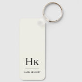 Monogram Klassiek Modern Minimalistisch Beginlette Sleutelhanger (Achterkant)