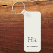 Monogram Klassiek Modern Minimalistisch Beginlette Sleutelhanger (Voorkant)