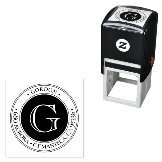 Monogram Klassiek | Retouradres rubber Self-inki Zelfinktende Stempel (In situ)