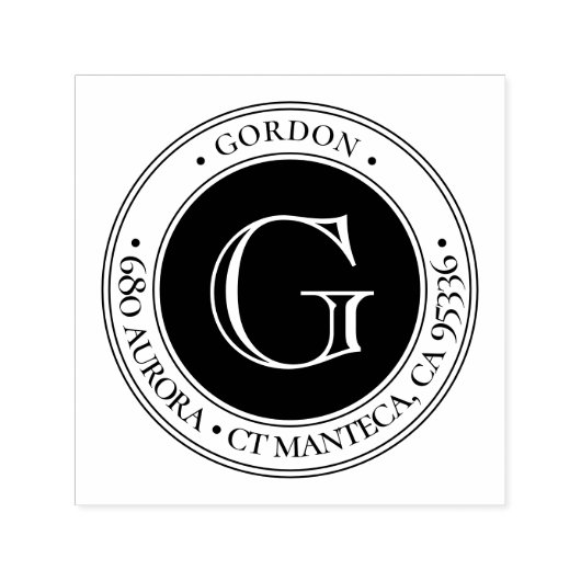 Monogram Klassiek | Retouradres rubber Self-inki Zelfinktende Stempel (Design)
