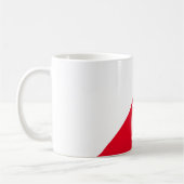Monogram klassiek rood & wit kleurenblok koffiemok (Links)