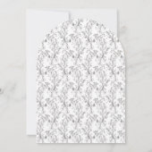 Monogram Klassieke Botanische Bloemen Trouwboog Kaart (Achterkant)