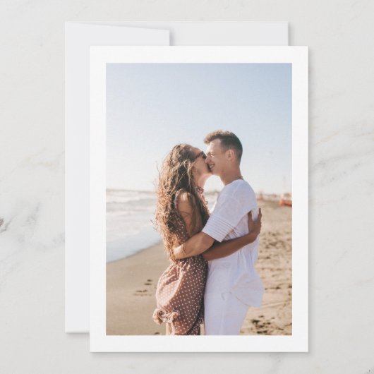 Monogram Klassieke Botanische Bloemen Trouwfoto Kaart (Achterkant)