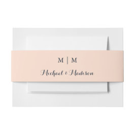 Monogram Klassieke bruiloft Belly Band Uitnodigingen Wikkel