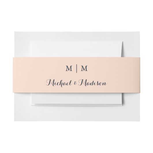 Monogram Klassieke bruiloft Belly Band Uitnodigingen Wikkel (Voorkant Voorbeeld)