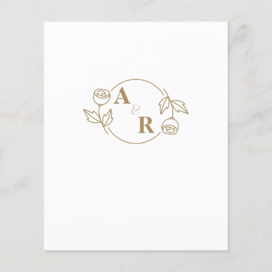 Monogram klassieke elegant bruiloft budget uitnodi (Achterkant)
