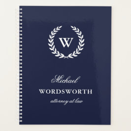 Monogram Klassieke Elegant Professional Blue Plann Planner