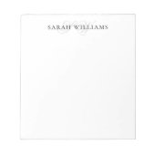 Monogram Klassieke Elegante Chic Script Naam Notitieblok (Voorkant)