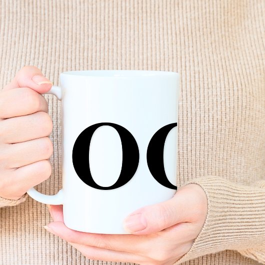 Monogram Klassieke Elegante Minimale vetgedrukte l Koffiemok