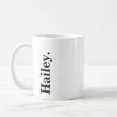 Monogram Klassieke Elegante Minimale Zwart Wit Naa Koffiemok (Links)