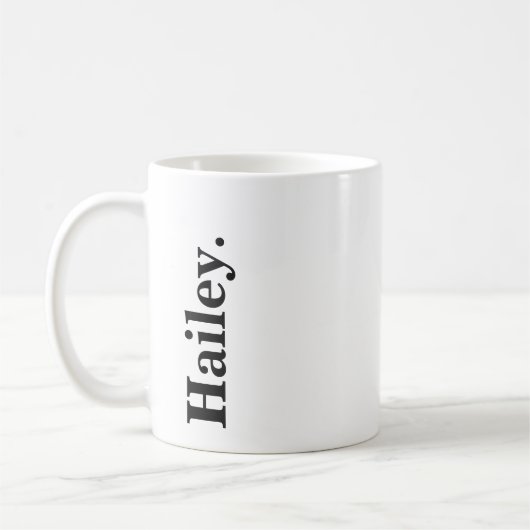 Monogram Klassieke Elegante Minimale Zwart Wit Naa Koffiemok (Links)