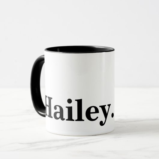 Monogram Klassieke Elegante Minimale Zwart Wit Naa Mok (Voorkant links)