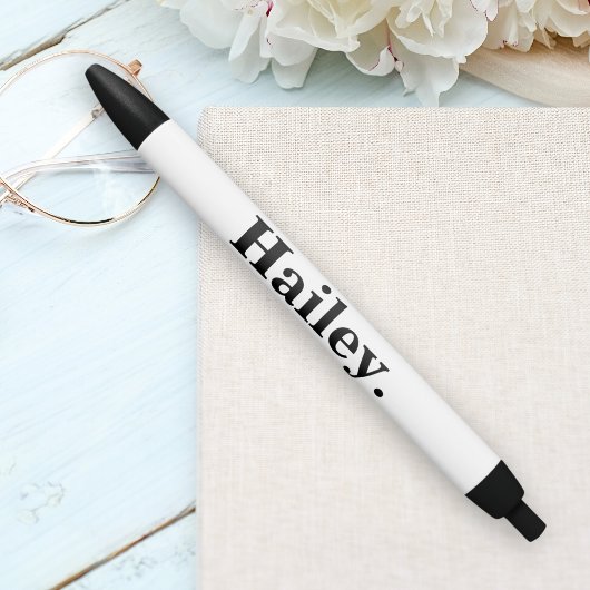 Monogram Klassieke Elegante Minimale Zwart Wit Naa Zwarte Inkt Pen