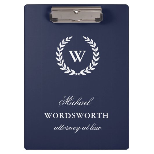 Monogram Klassieke elegante professionele klembord (Voorkant)