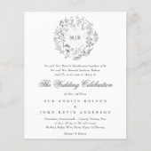 Monogram Klassieke Florals Budget Weddenschap (Voorkant)