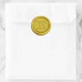 Monogram Klassieke Gouden Douanewasverbinding Ronde Sticker (Tas)
