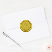 Monogram Klassieke Gouden Douanewasverbinding Ronde Sticker (Envelop)