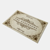 Monogram Klassieke grens Damask Retro Lijst Deurmat (Schuin)