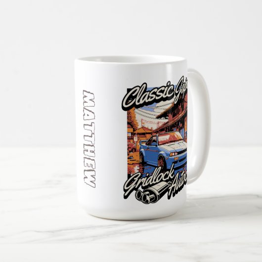 Monogram klassieke japan auto  kunst koffiemok (Voorkant rechts)