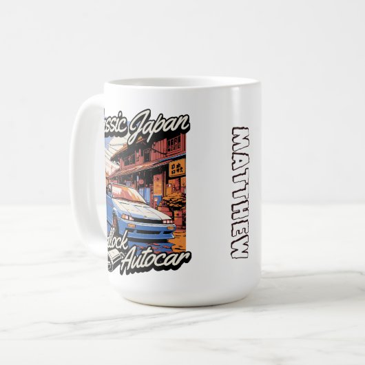 Monogram klassieke japan auto  kunst koffiemok (Voorkant links)