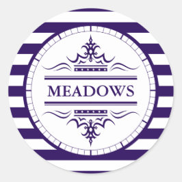 Monogram Klassieke marine Elegant Nautical Sticker