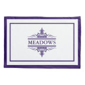 Monogram klassieke marineblauw en witte Kussensloo Kussensloop (Achterkant-Links)