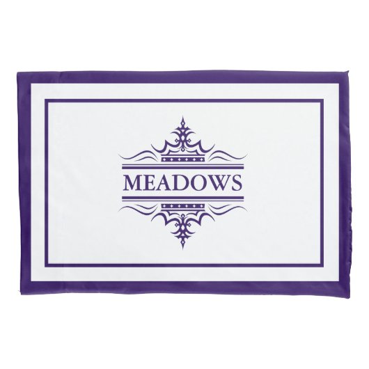 Monogram klassieke marineblauw en witte Kussensloo Kussensloop (Voorkant-Links)