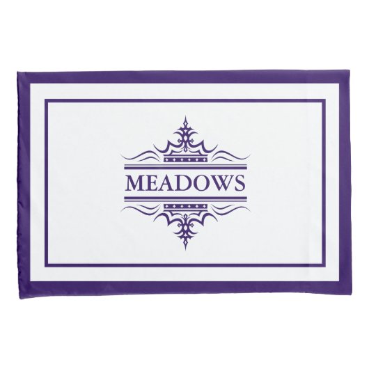 Monogram klassieke marineblauw en witte Kussensloo Kussensloop (Voorkant-Rechts)