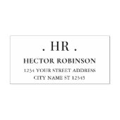 Monogram Klassieke Minimale Beginletters Retouradr Rubberstempel (Afrduk)