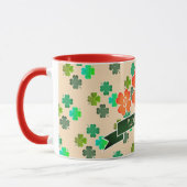 Monogram Klaver Shamrock Pattern op LICHT SINAASAP Mok (Links)