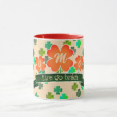 Monogram Klaver Shamrock Pattern op LICHT SINAASAP Mok (Midden)
