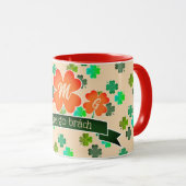 Monogram Klaver Shamrock Pattern op LICHT SINAASAP Mok (Voorkant rechts)