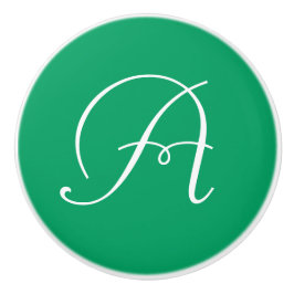 Monogram Klavertje Vier Groen Keramische Knop