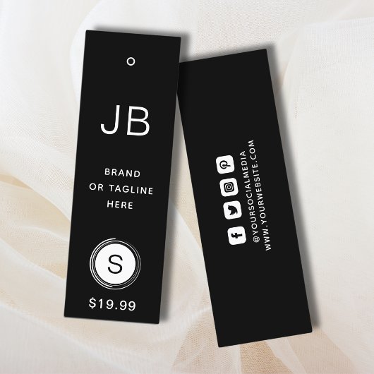 Monogram Kleding Labels Kleine Onderneming Zwart W