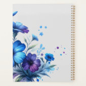Monogram Klein Bedrijf Blauw Bloem op Grijs | Planner (Achterkant)