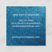 Monogram | | Klein blauw textuur Achtergrond Vierkante Visitekaartje (Achterkant)