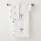 Monogram Kleine Boog Blauw Bad Handdoek (Insitu)