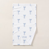 Monogram Kleine Boog Blauw Bad Handdoek (Handdoek)