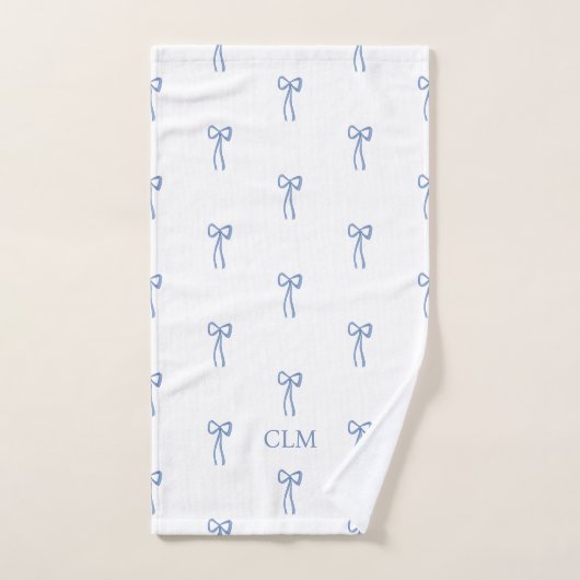 Monogram Kleine Boog Blauw Bad Handdoek (Handdoek)