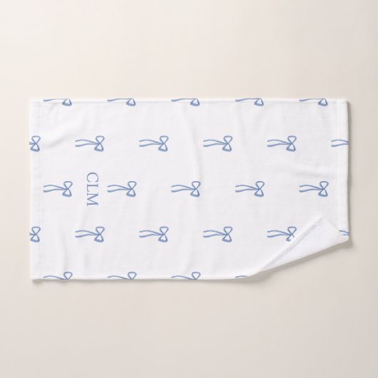 Monogram Kleine Boog Blauw Bad Handdoek (Handdoek)